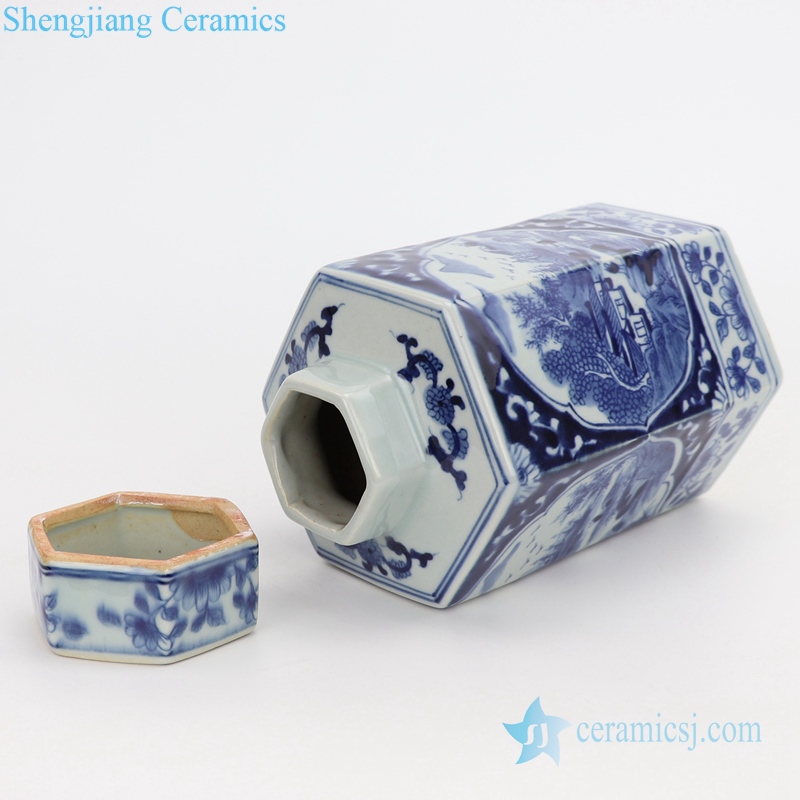 Vintage traditional style ceramic jar side view