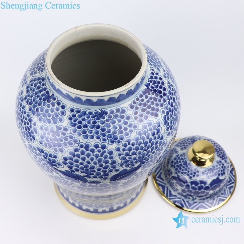 Gold - plated border painted peony general pot  bottle view