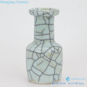 Longquan celadon crack glaze iron vase front view
