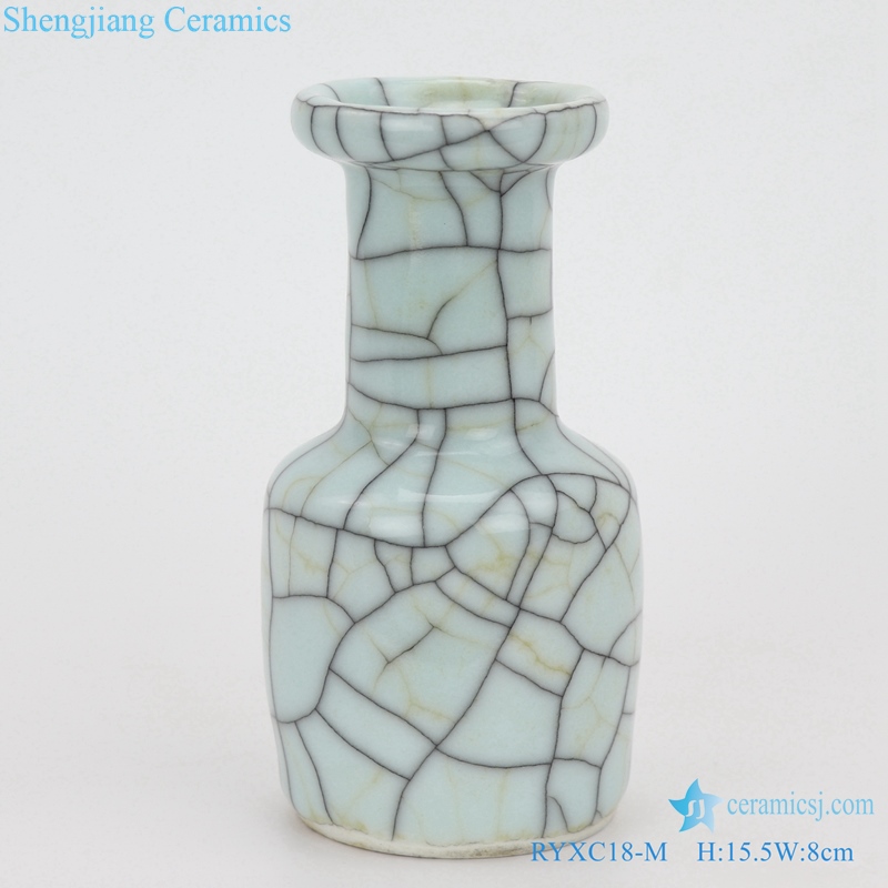  Longquan celadon crack glaze iron vase front view 