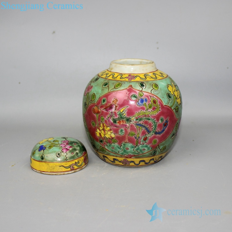 Beautiful traditional color glaze jar bottle view 