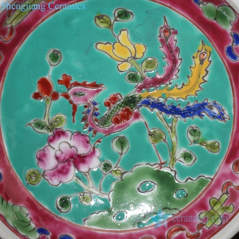 Multicolor chinese style fruit plate detail