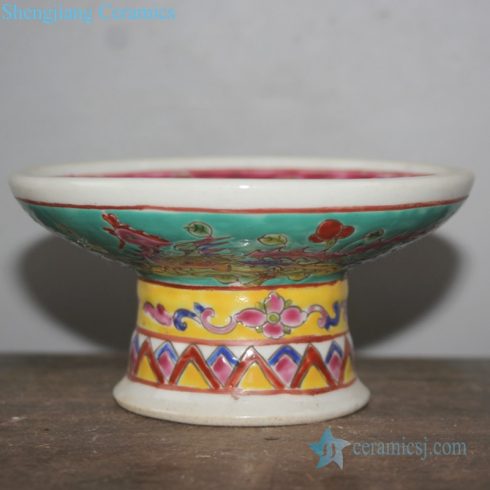 Multicolor chinese style fruit plate side view 
