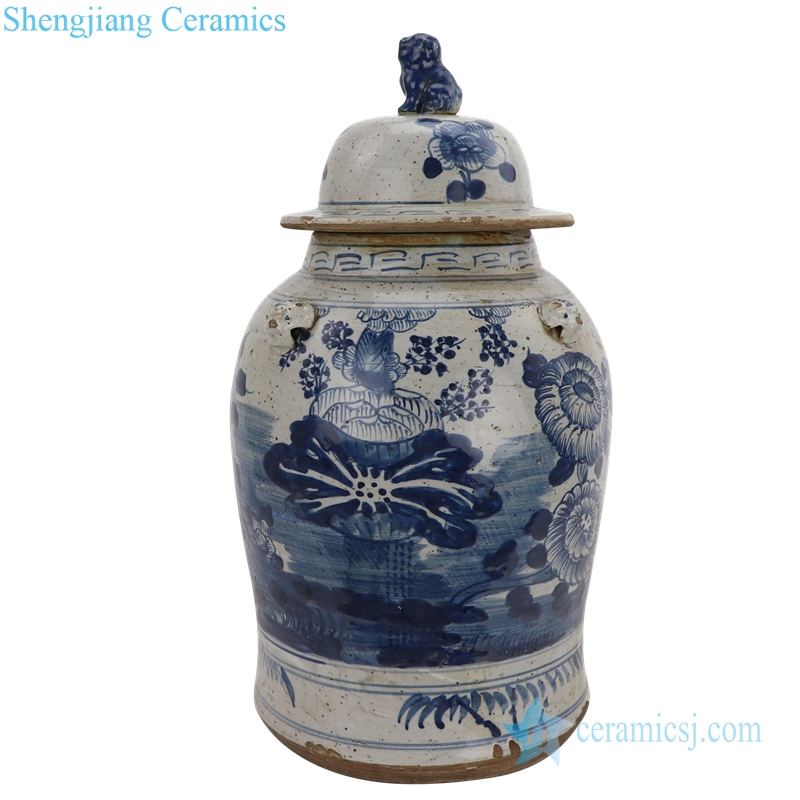 Chinese traditional style storage jar front view
