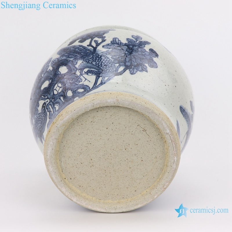 Reproduction chinese style ceramic vat bottom view