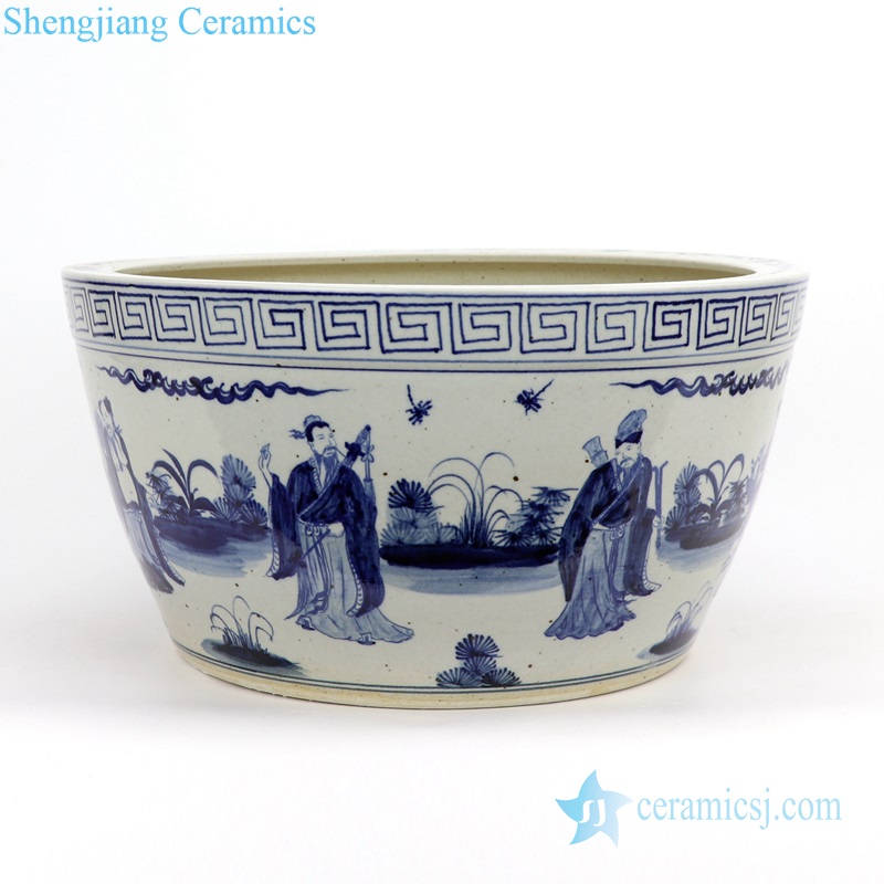Traditional exquisite ceramic fish pot  front view