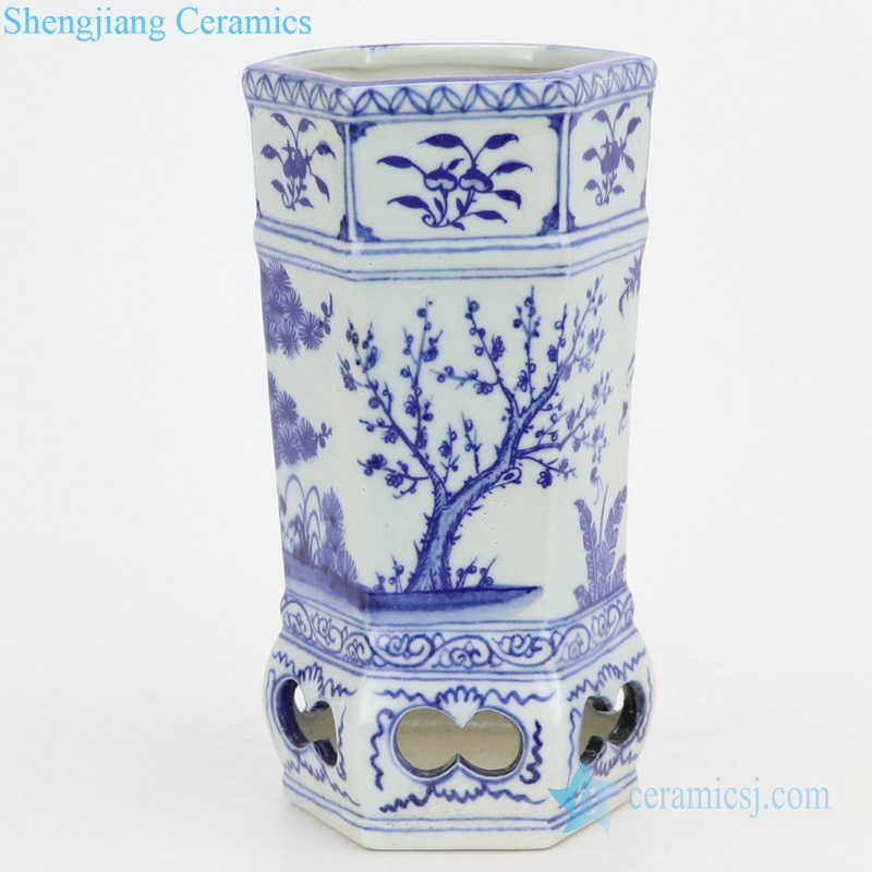 six sides ceramic vase