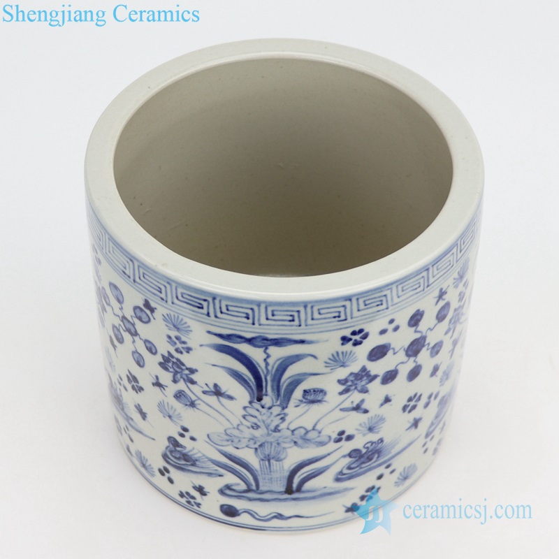 Ancient hand drawing pencil vase orchid pattern
