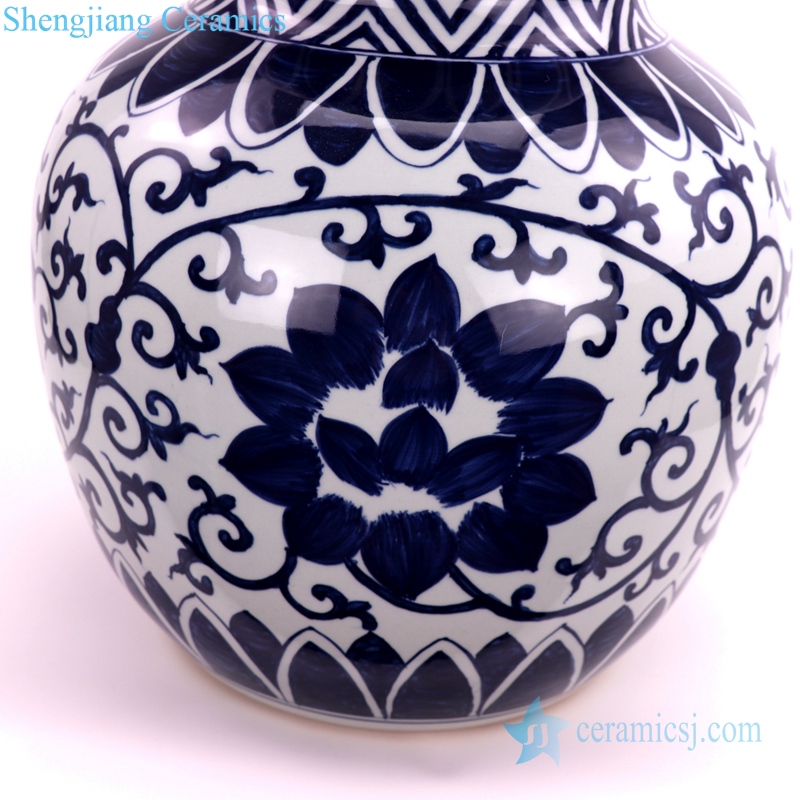 Lotus gourd-shaped ceramic vase detail