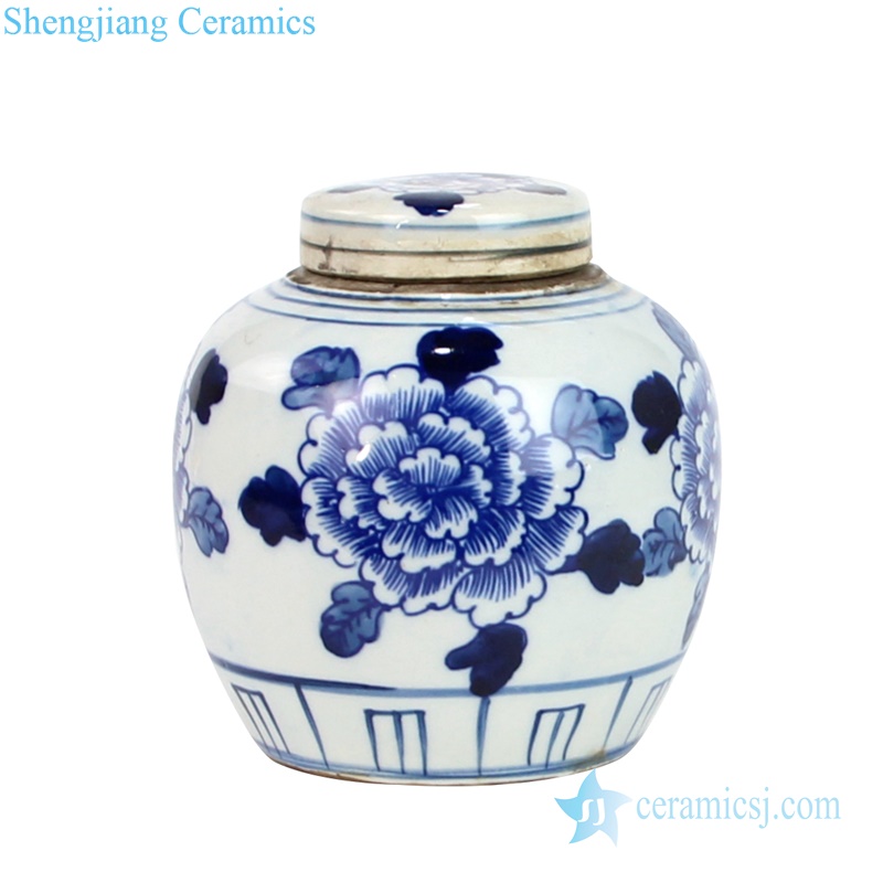  Jingdezhen  storage jar with lid flower pattern