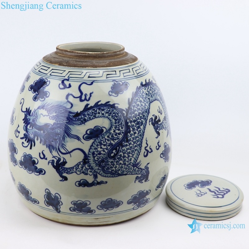 chinese style dragon pattern jar bottle view 