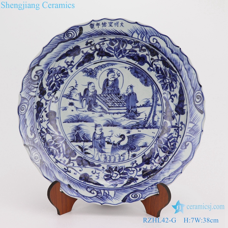 Character and landscape decor hand pating plate 