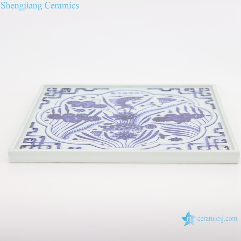 Hand-carved square tea tray archaize artworks 