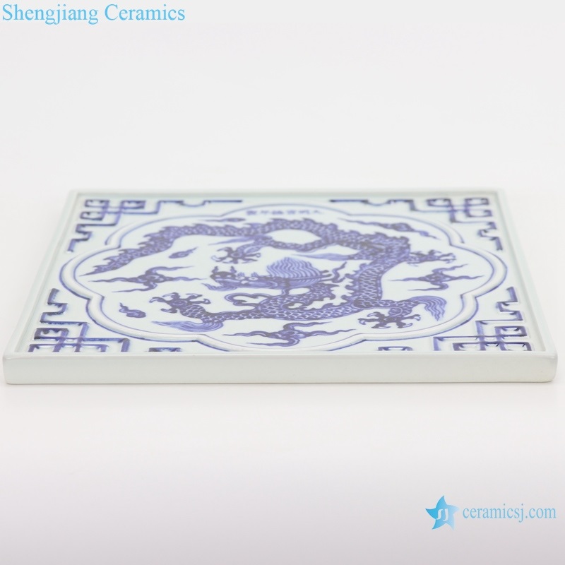 Hand-carved square tea tray archaize artworks 