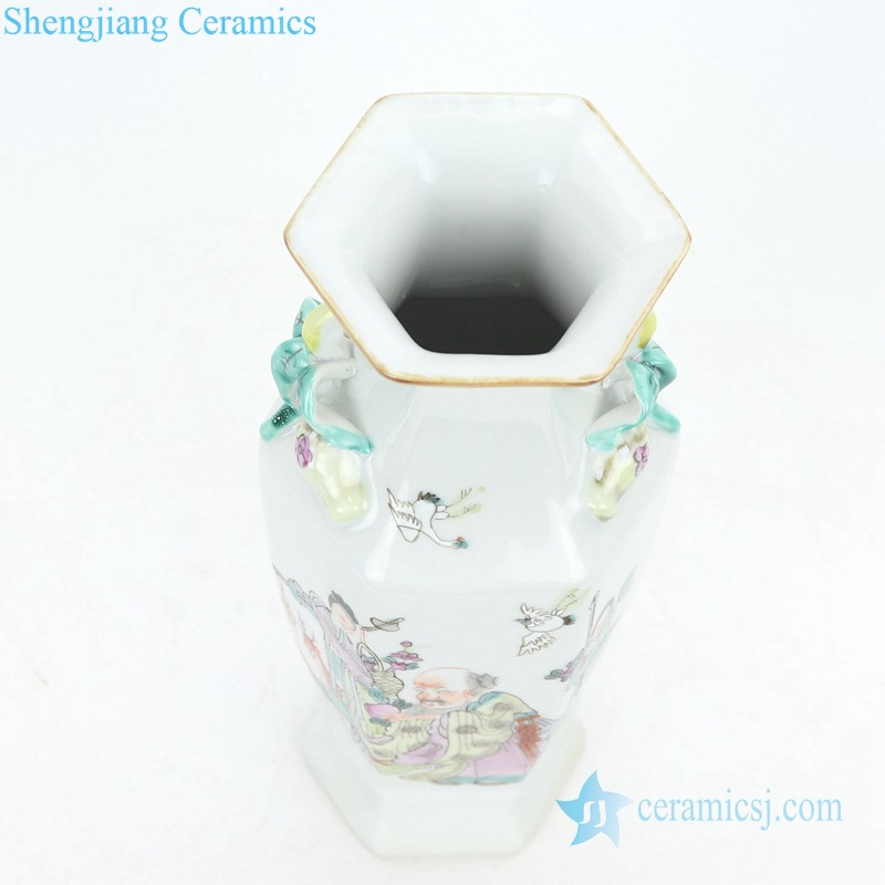 Exquisite figures hand-painted  porcelain vases bottle view 