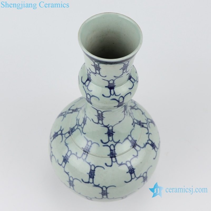 Longevity blessing design old style vase top view