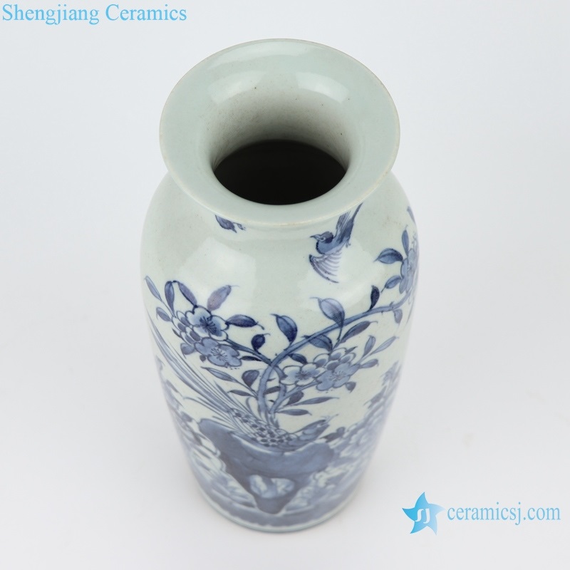 Flower and bird chinese ceramic big vase top view