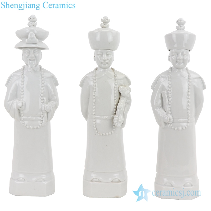 China Qing dynasty 3 emperors figurine decoration