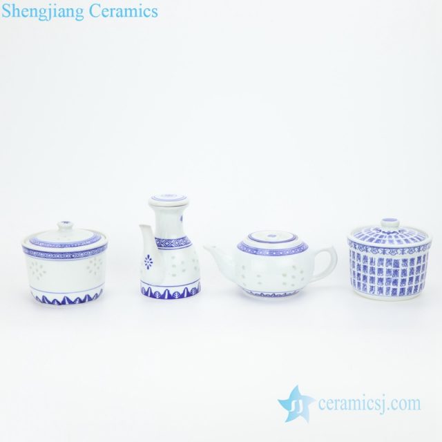 Blue and white hand painted restaurant pot