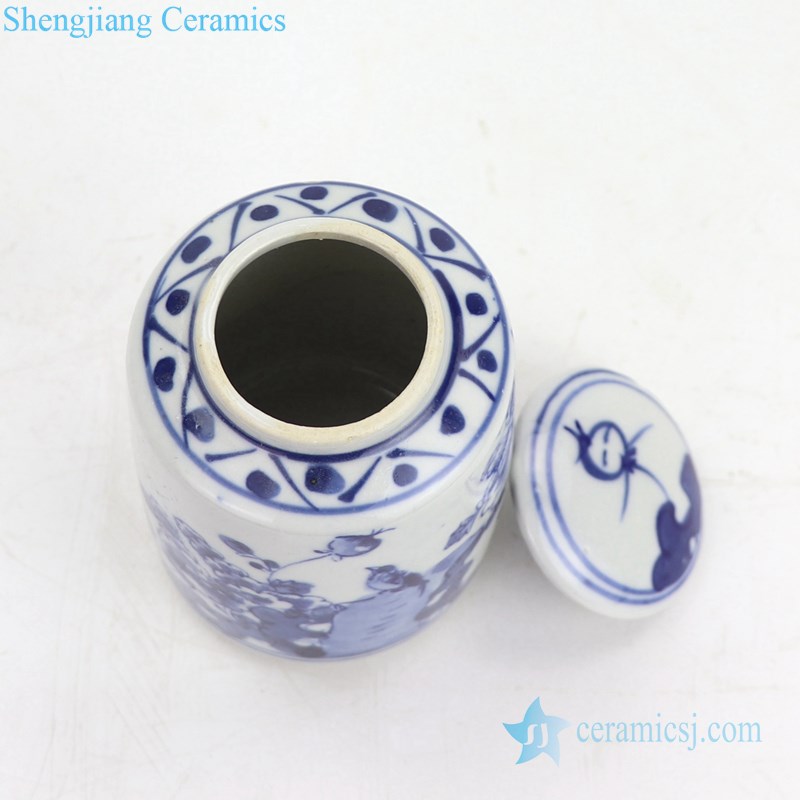 Blue and white porcelain jar bottle view
