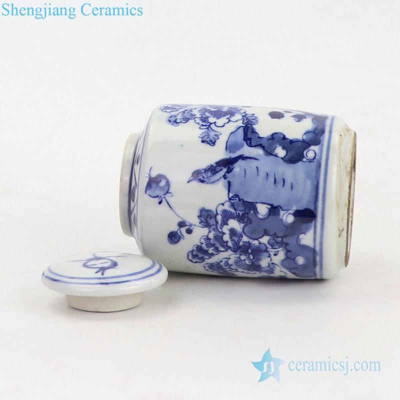 Hot-selling ceramic flat cover bottles side view