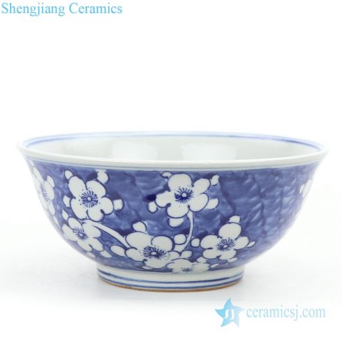 Chinese exquisite wintersweet ceramic bowl front view 
