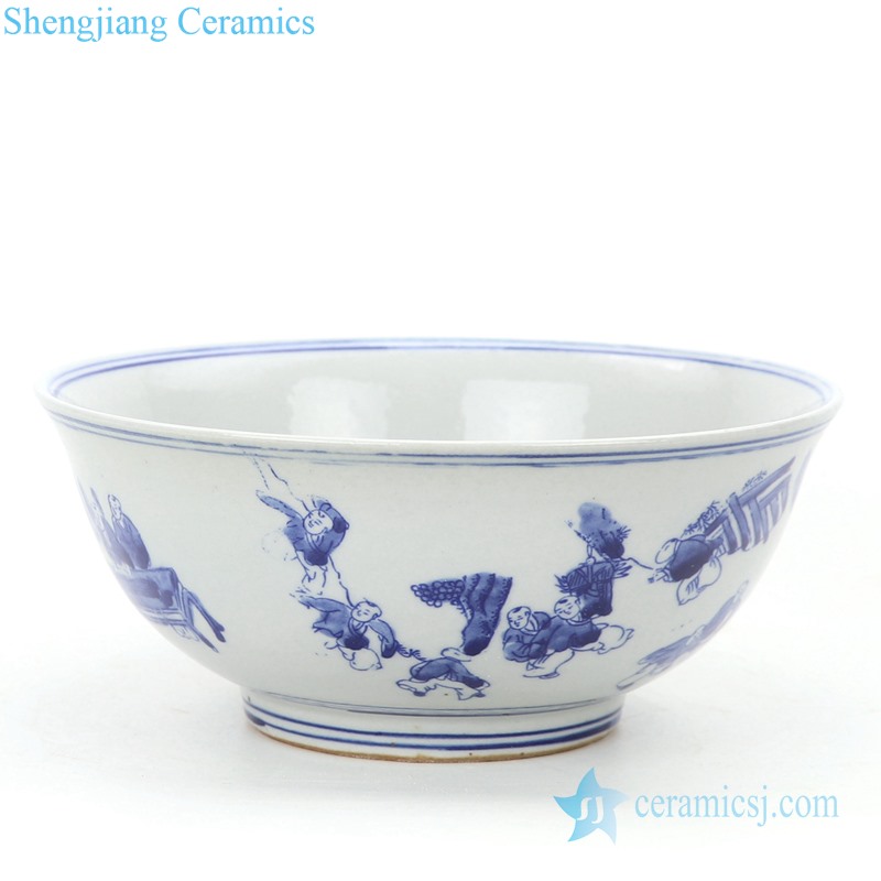 Simple style hand-painted ceramic bowl front view