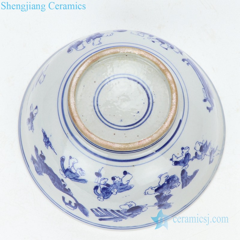 Simple style hand-painted ceramic bowl bottle view