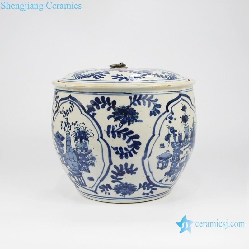 Beautiful chinese style tea canister back view