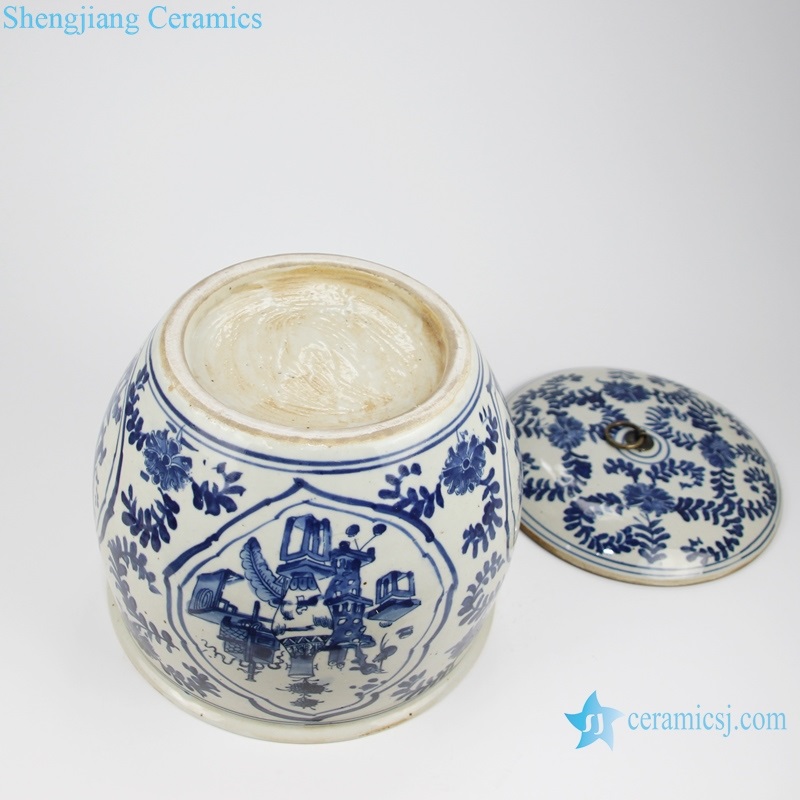 Beautiful chinese style tea canister bottom view
