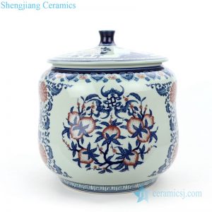 Exquisite cylindrical porcelain pot front view