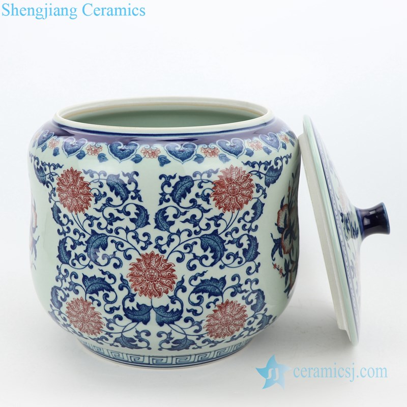 Exquisite cylindrical porcelain pot bottle view 