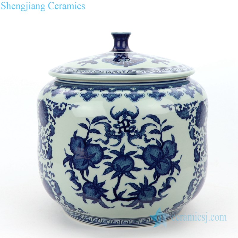 Chinese classic hand-painted tea pot front view 