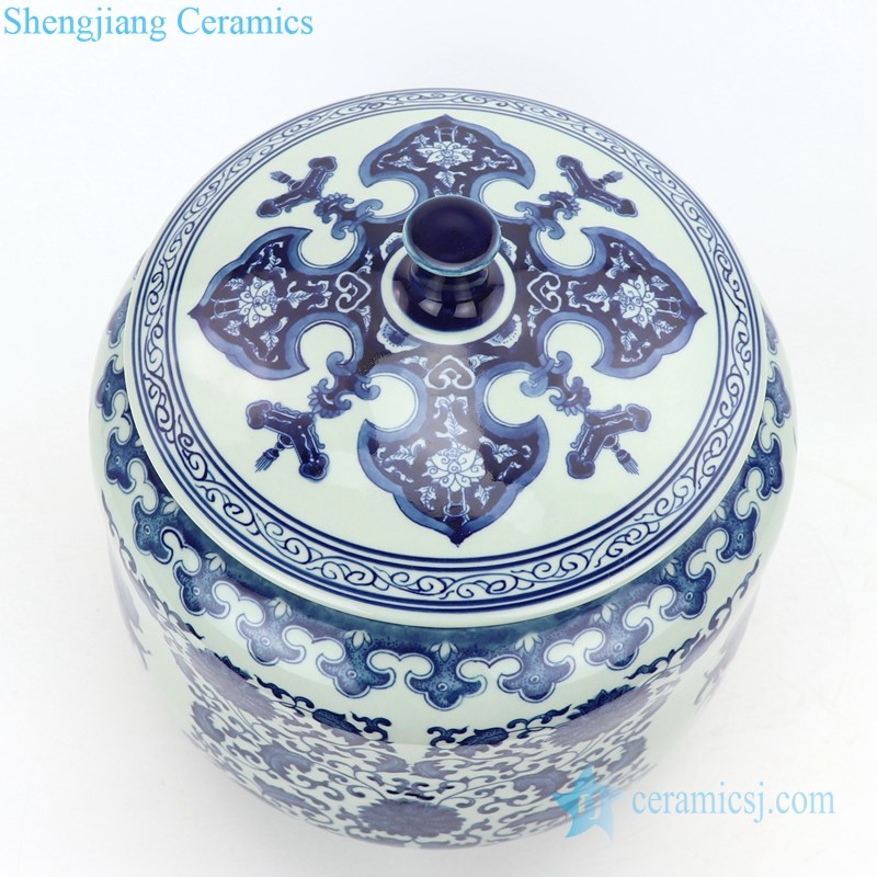 Chinese classic hand-painted tea pot top view 
