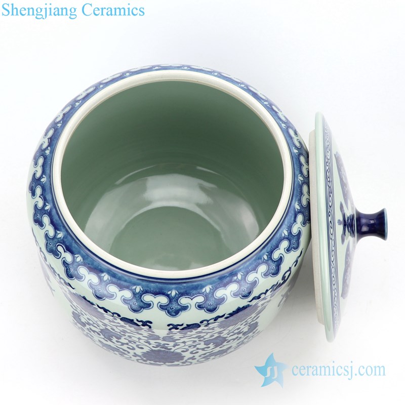 Chinese classic hand-painted tea pot inside view 