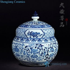 Antique hand-painted ceramic tea pot front view