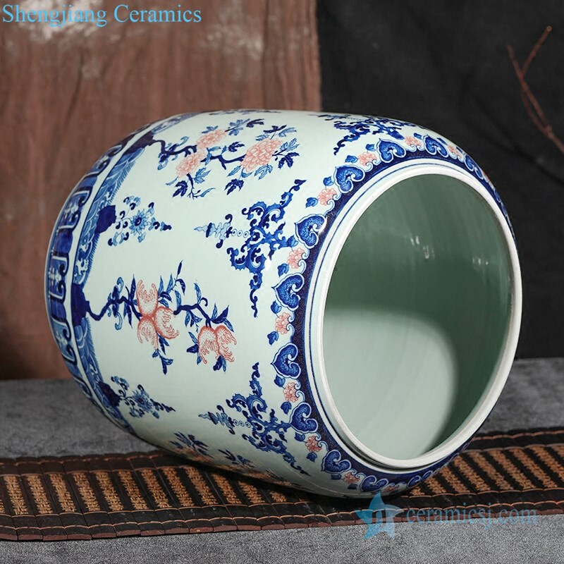 Chinese antique handmade porcelain teapot side view 