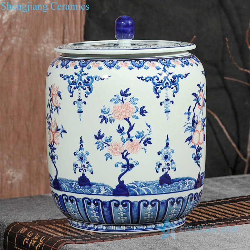 Chinese antique handmade porcelain teapot front view 