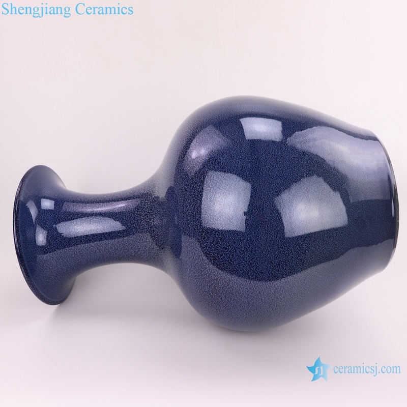 Deep blue color glaze porcelain big vases side view