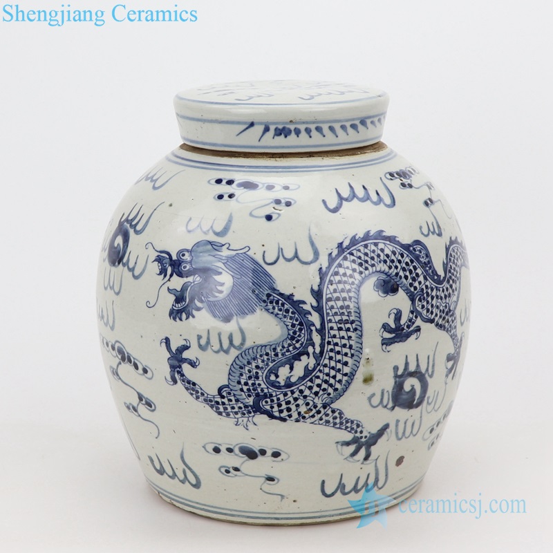  Vintage color glaze ceramic pot dragon pattern 