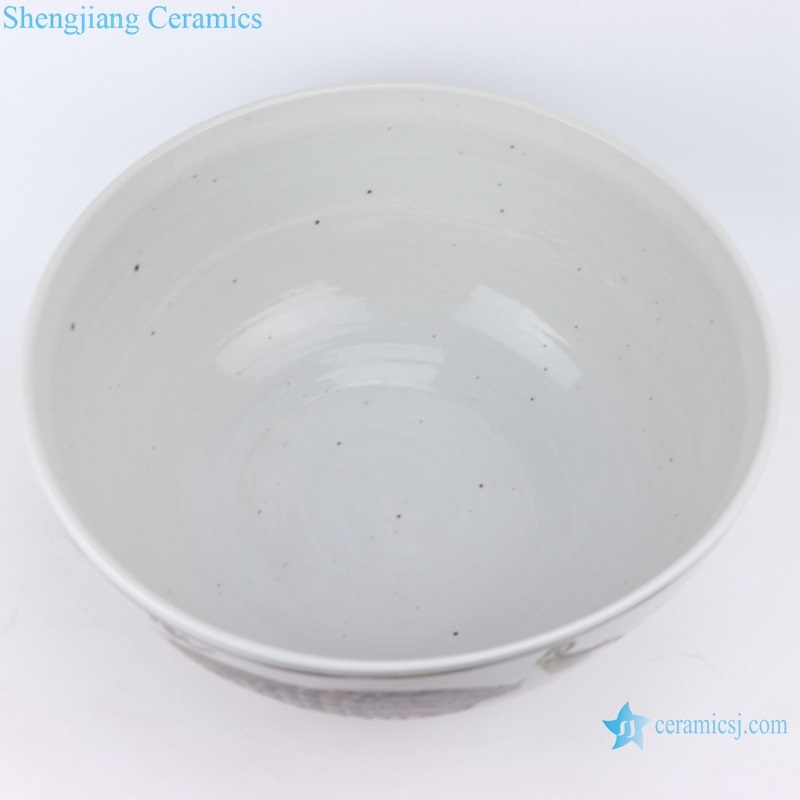 Archaize ceramic bowl 14 inch maroon top view 