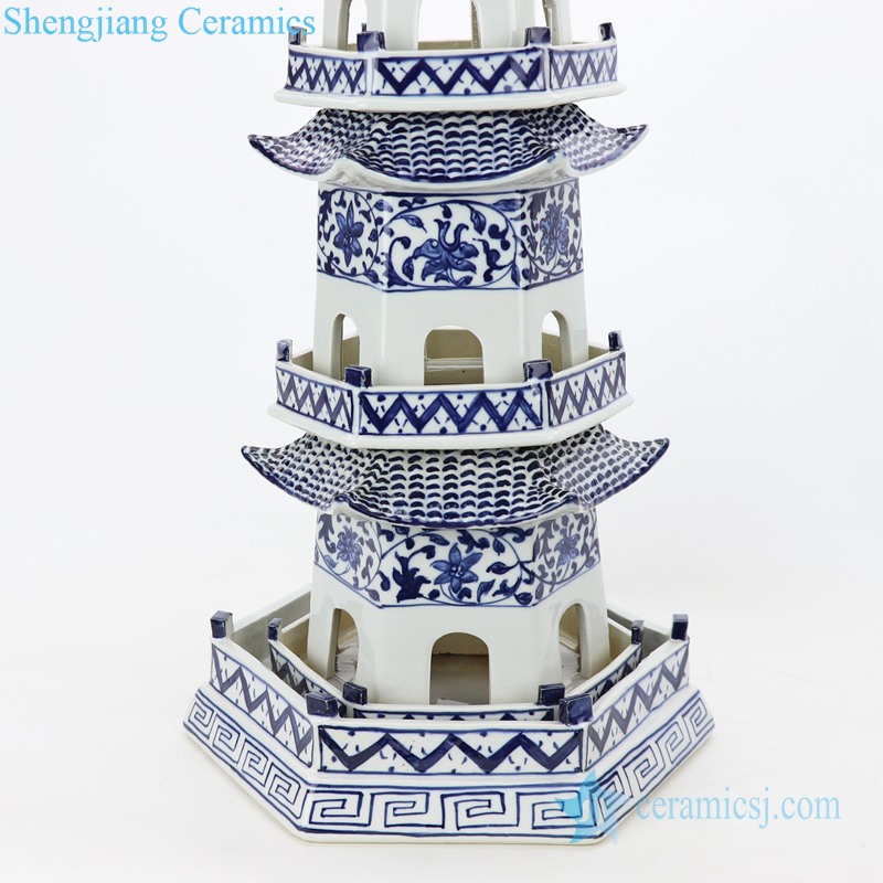  Chinese archaize  ceramic decorative pagoda detail 
