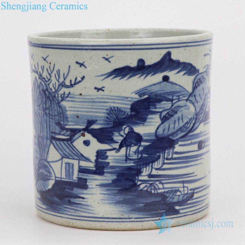 landscape pattern porcelain pen stand vase