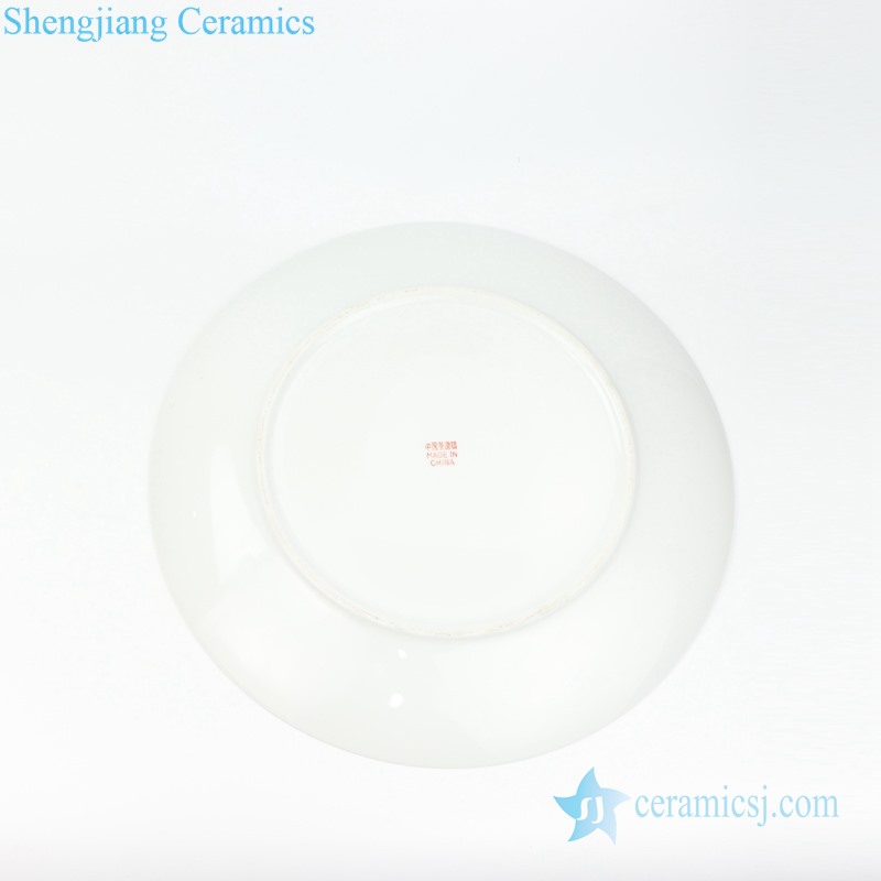 Chinese red glaze longevity design ceramic plate bottom