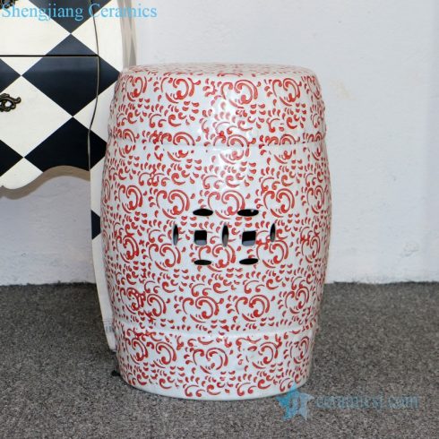 White background Chinese ceramic cool stool