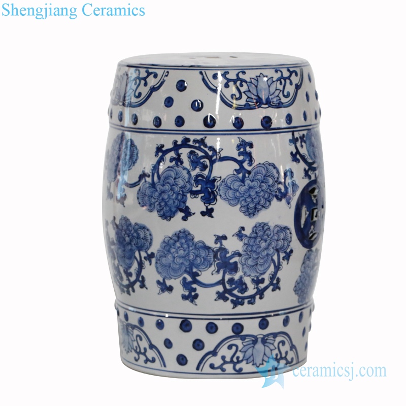 Chinese antique blue-and-white ceramic stool