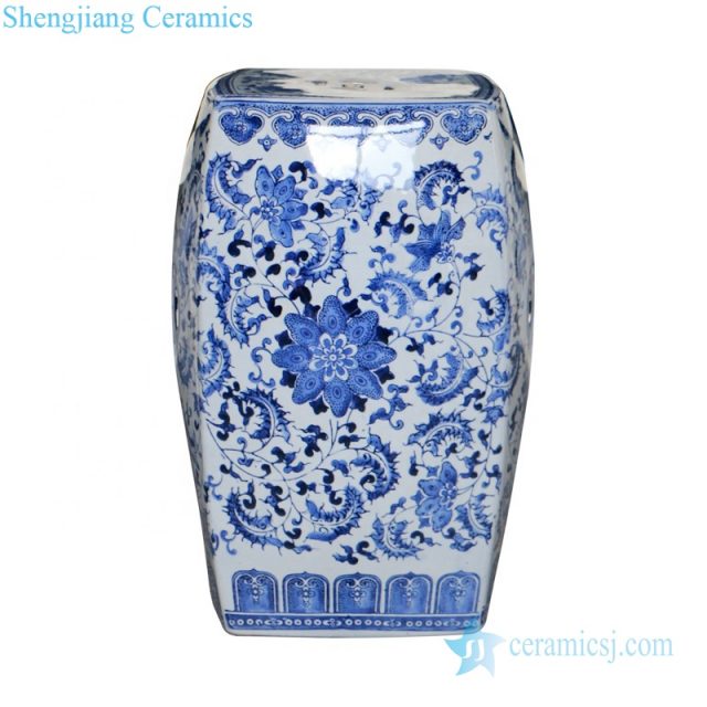 Jingdezhen blue and white stool drum