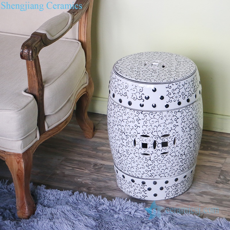 Lock branch decorative pattern cool stool side view