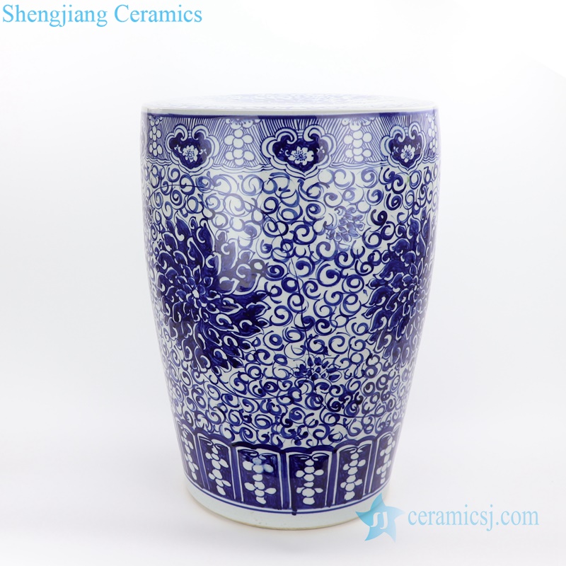  Jingdezhen drum hand painted ceramic stool side view