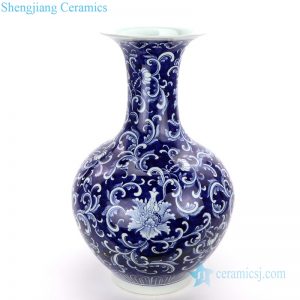 ancient lots pattern porcelain vase front view